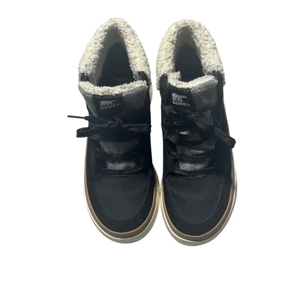 Sorel Out 'N About IV Mid Sneakers Womens 8.5 Black/Sea Salt Waterproof Mid Top - Picture 2 of 15